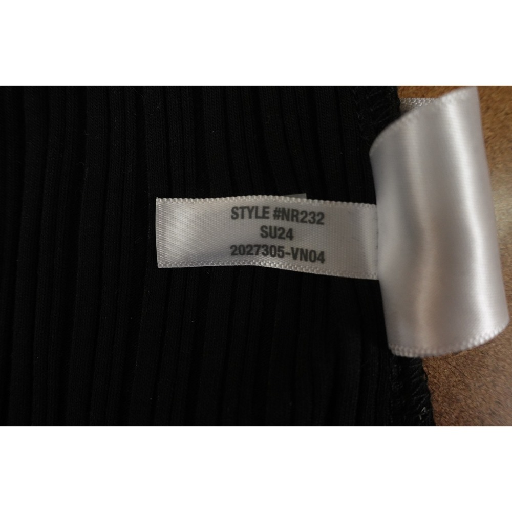 Madewell Womens X-Small True Black Knit Ribbed Wide Strap Boatneck Tank Top NWOT - Picture 4 of 10